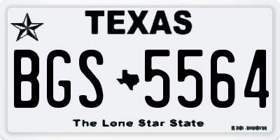 TX license plate BGS5564