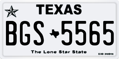 TX license plate BGS5565