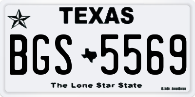 TX license plate BGS5569