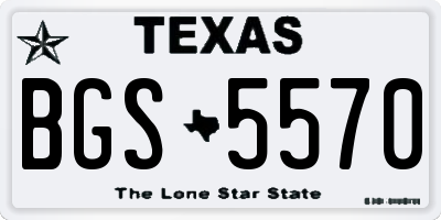 TX license plate BGS5570