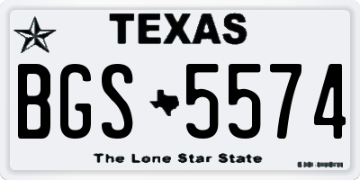 TX license plate BGS5574