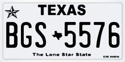 TX license plate BGS5576