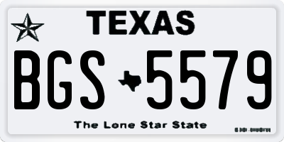 TX license plate BGS5579