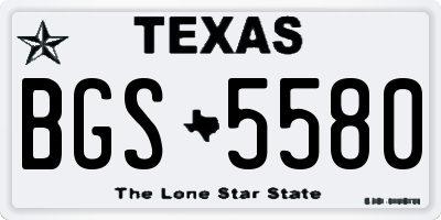 TX license plate BGS5580