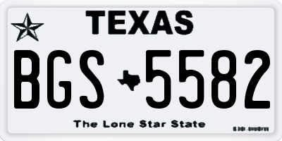 TX license plate BGS5582