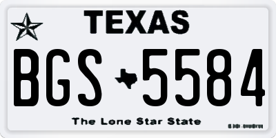TX license plate BGS5584