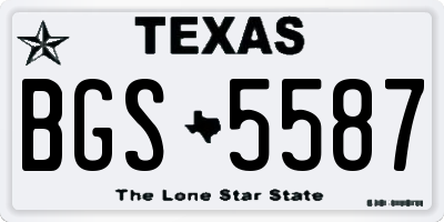 TX license plate BGS5587
