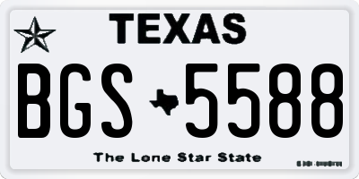 TX license plate BGS5588