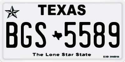 TX license plate BGS5589