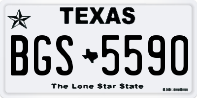 TX license plate BGS5590