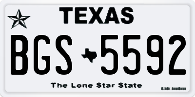 TX license plate BGS5592