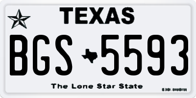 TX license plate BGS5593