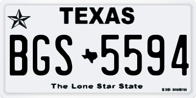 TX license plate BGS5594