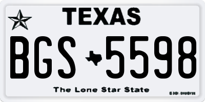 TX license plate BGS5598