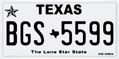 TX license plate BGS5599
