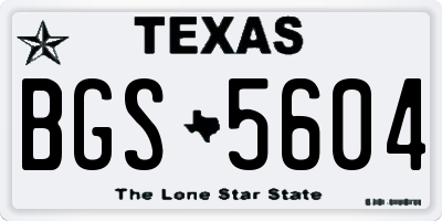 TX license plate BGS5604