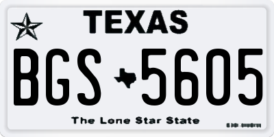 TX license plate BGS5605