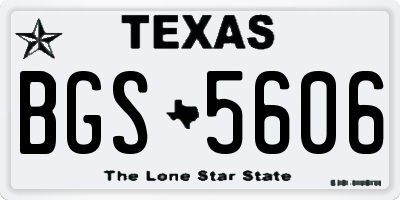 TX license plate BGS5606