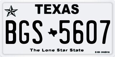 TX license plate BGS5607