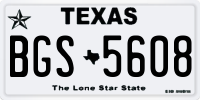 TX license plate BGS5608
