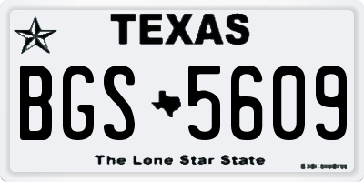 TX license plate BGS5609