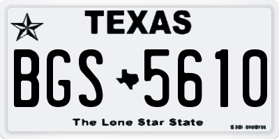 TX license plate BGS5610