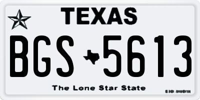TX license plate BGS5613