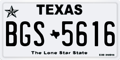 TX license plate BGS5616