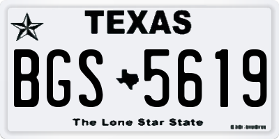 TX license plate BGS5619