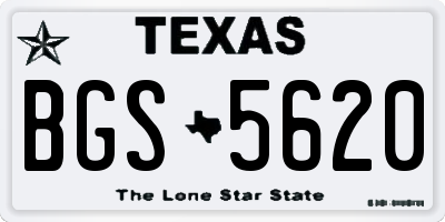 TX license plate BGS5620