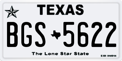TX license plate BGS5622