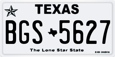 TX license plate BGS5627
