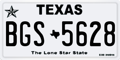 TX license plate BGS5628