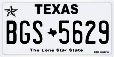 TX license plate BGS5629