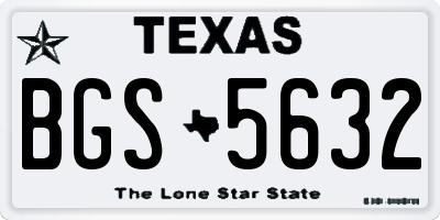TX license plate BGS5632