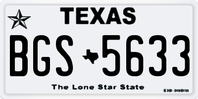 TX license plate BGS5633