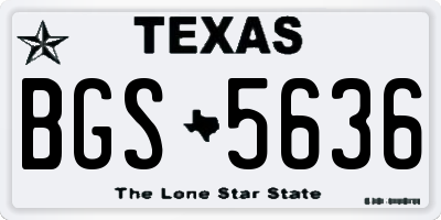 TX license plate BGS5636