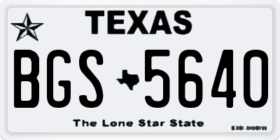 TX license plate BGS5640