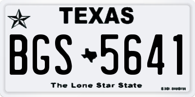 TX license plate BGS5641