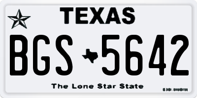 TX license plate BGS5642