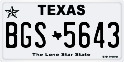 TX license plate BGS5643