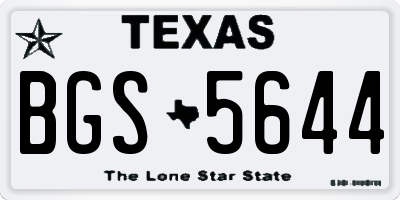TX license plate BGS5644
