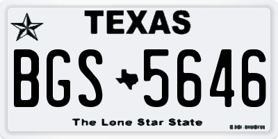 TX license plate BGS5646