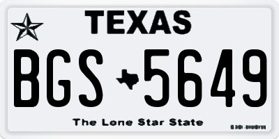 TX license plate BGS5649