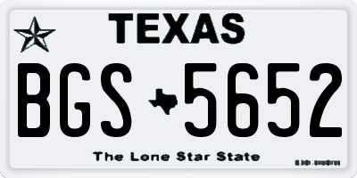 TX license plate BGS5652