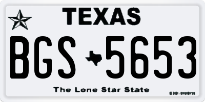 TX license plate BGS5653