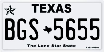 TX license plate BGS5655