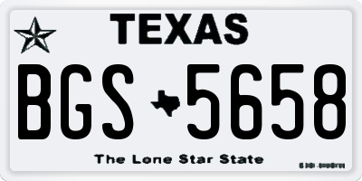 TX license plate BGS5658