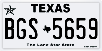 TX license plate BGS5659
