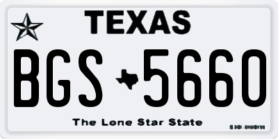 TX license plate BGS5660